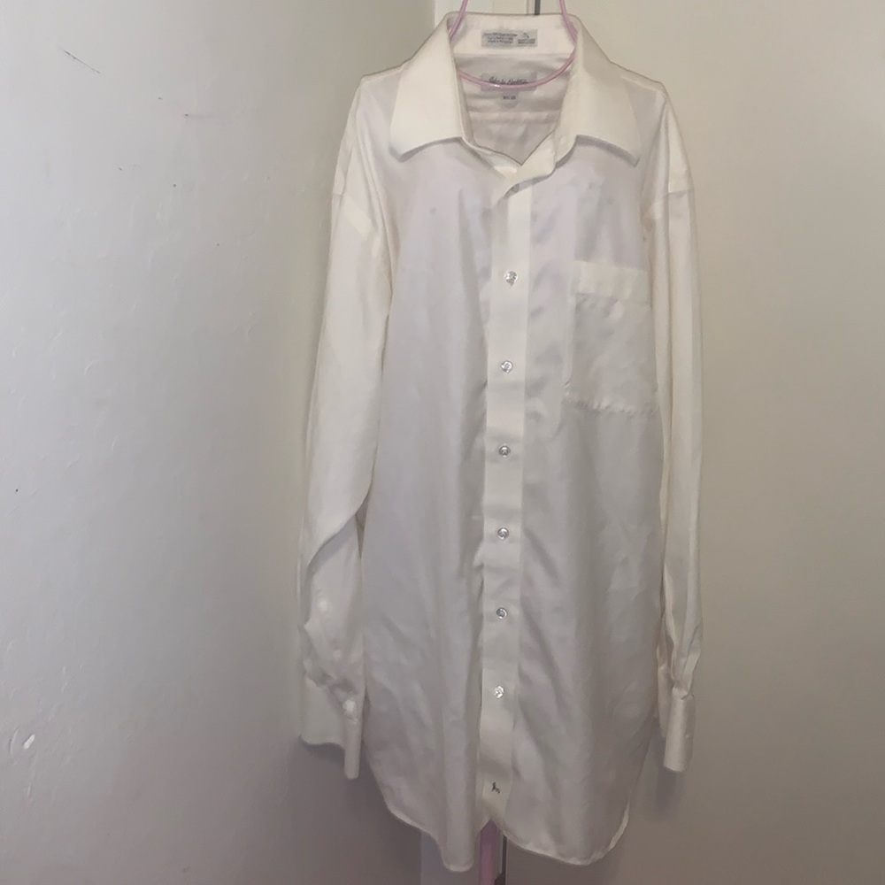 John W. Nordstrom Cream Dress shirt- 16.5 Sleeve length: 35"